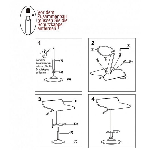 Rootz Designer barstole sæt med 2 - moderne barstole - Justerbare bordskamler - Komfortable, alsidige, holdbare - imiteret læder, forkromet metal - 63