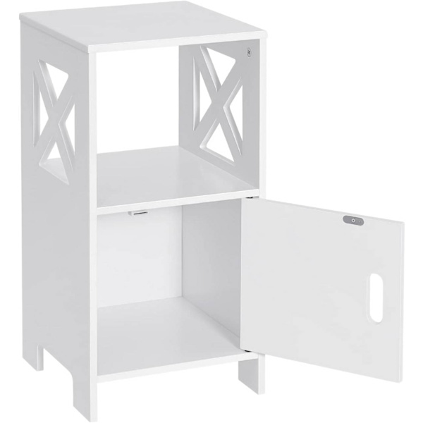 Rootz Lille sengebord - Natbord - Sidebord - Hvid skandinavisk design - Rummelig opbevaring - 30cm x 60cm x 30cm