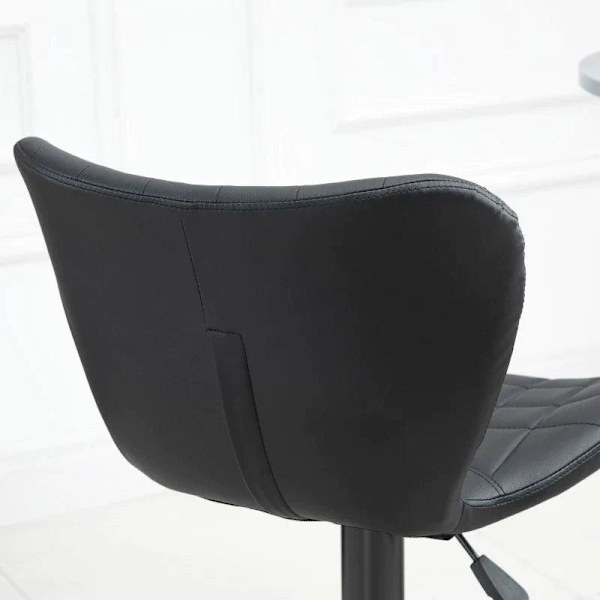 Rootz set med 2 barstolar - Retrodesign - Hemmabarer - Kök - Imiterat läder - Metall - Svart - 47 cm x 56 cm x 89-109 cm