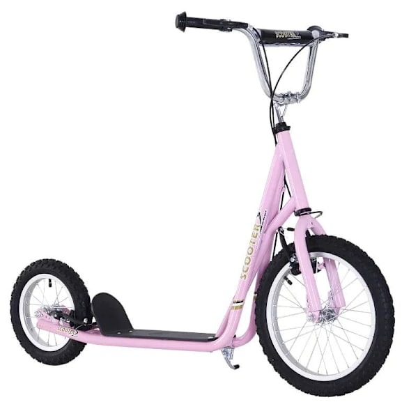 Rootz barnskoter - Kickskoter - Cityskoter - Tonåringsskoter - Push Kick skoter för barn - Justerbart styre - Dual Brakes Kickställ - Rosa