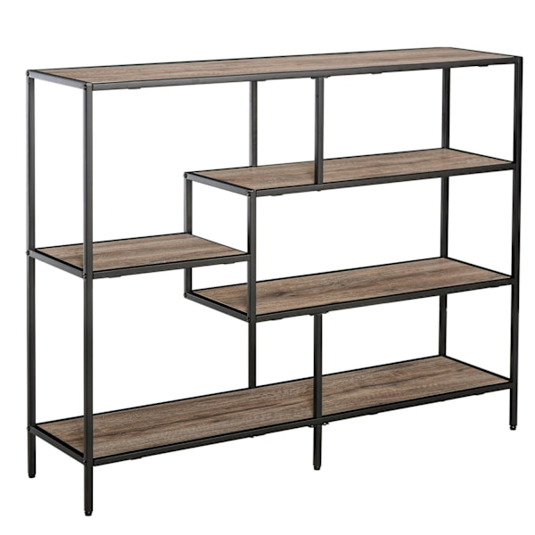 Nancy's Woodland Boekenkast - Boekenwand - Spaanplaat - Kantoorplank - Archiefplank - Zwart/Licht Eiken