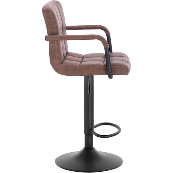 Rootz Barpall - Bänkpall - Justerbar Barstol - Fuskläder - Metallram - Ergonomisk design - Hållbar - Snygg - 51cm x 37cm Sits, 90cm - 112cm Höjd