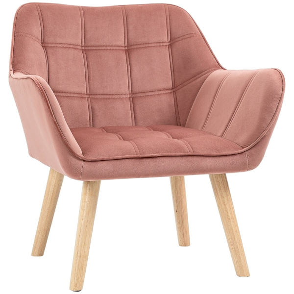 Rootz Scandinavian Style lepotuoli - pehmustettu tuoli - lukutuoli - kumipuujalat - samettipinta - 67 cm x 61,5 cm x 71 cm