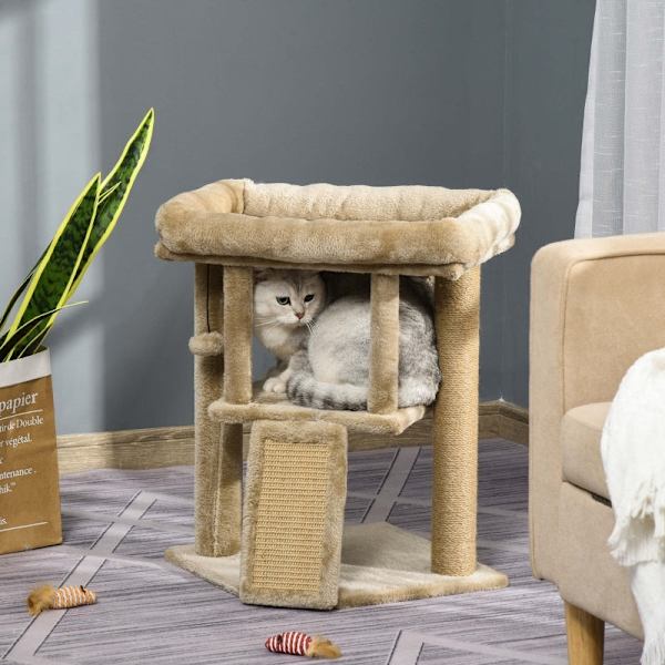 Rootz PawHut Cat Scratching Post - Cat Play Station - Cat Rest Station - Ultimate Play - Kloslipning - Högkvalitativ konstruktion - 40W x 40D x 57H cm