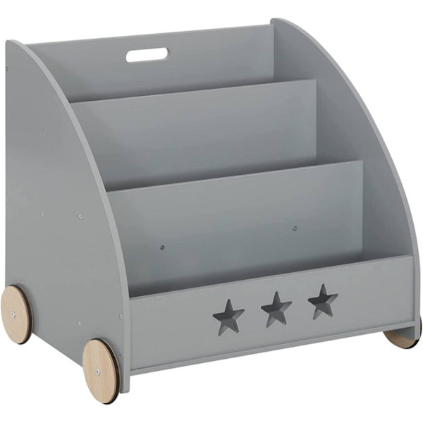 Rootz børnebogreol - Børnebogreol - Børnehavemøbler - Sikre ikke-giftige materialer - Engagerende stjernedesign - Mobil med stille hjul - 62 cm x 57 c