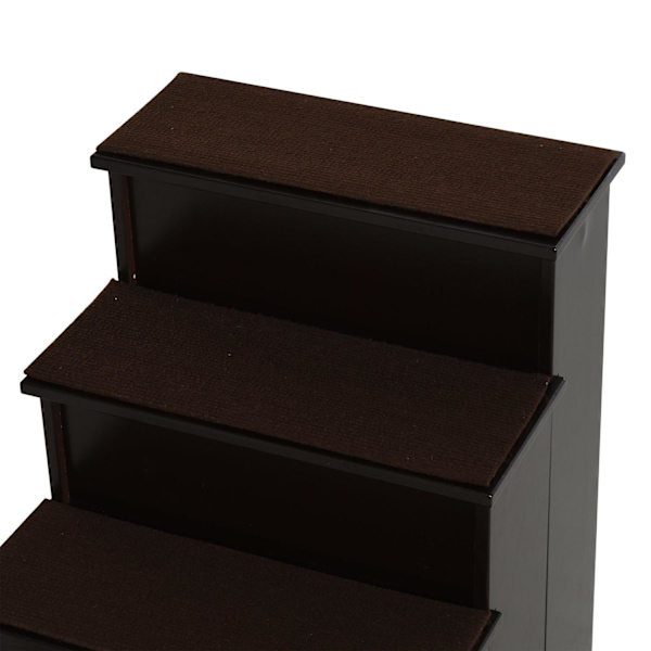 Rootz kæledyrstrapper med tæppe - brun - konstrueret træ, plys - 15,74 cm x 23,22 cm x 21,33 cm