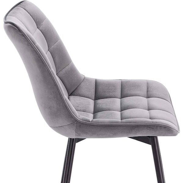 Rootz Set med 8 matstolar - Sammetsstolar - Metallstolar - Exceptionell komfort - Hållbar och robust - Mångsidig design - 85,5 cm x 46 cm x 40,5 cm