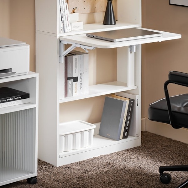 Rootz multifunktionelt skrivebord - Laptop-skrivebord - Hylde - 5 hylder - Opbevaringsplads - 64 cm x 145 cm x 58 cm - PB(E1) Materiale