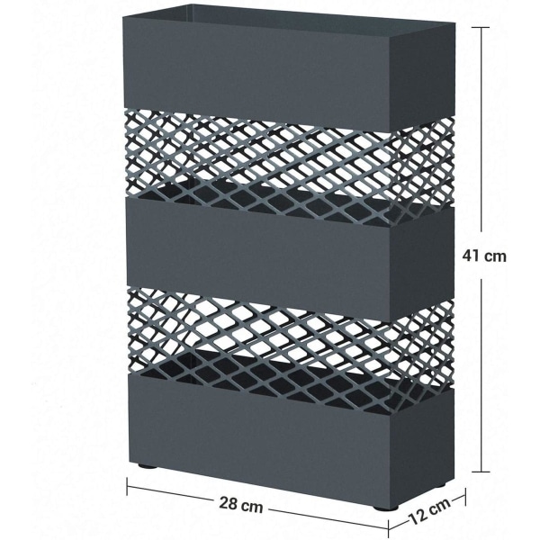 Rootz paraplyställ - Vattenuppsamlare - Paraplyhållare - 28 x 12 x 41 cm - Metall - Antracit