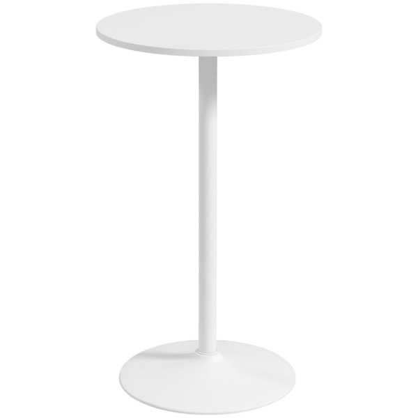 Rootz Barbord - Bord för 2 personer - Modern design - Runt bord - Pulverlackerat stål - Vit - 60 x 60 x 102 cm