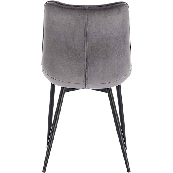 Rootz Set med 8 matstolar - Sammetsklädd - Ergonomisk sittplats - Bekväm, hållbar, golvsäker - Mörkgrå metallben - 85,5 cm x 46 cm x 40,5 cm