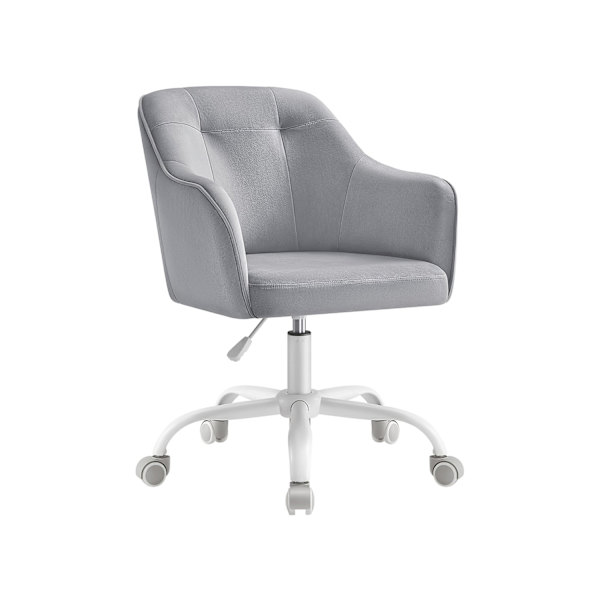 Rootz Drejestol - Kontorstol - Rullestol - Stålstel - Fløjlsbetræk - Justerbar højde - 64cm x 64cm x (83-93)cm - Dove Grey