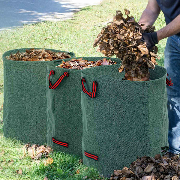 Rootz 3 Pack Garden Bag - Bladpose - Affaldssæk - Vandtæt UV -beskyttelse - Ø67 x 76H CM - 272L KAPACITION