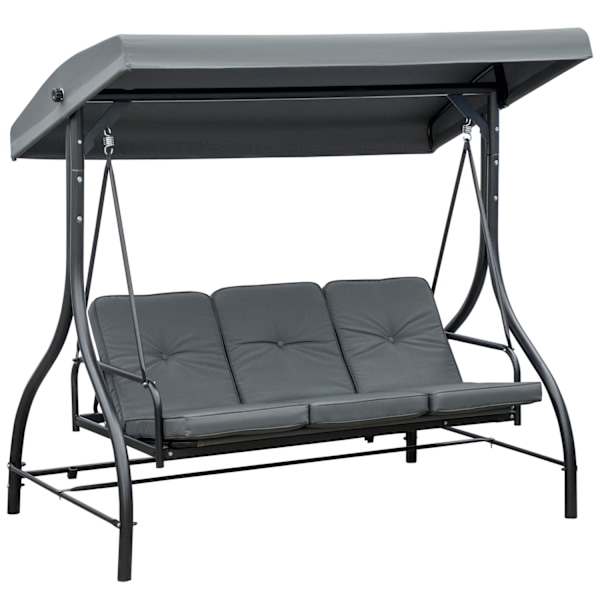 Rootz 3 Seat Swing Bench - Veranda Swing - Garden Swing - Sun Protection - Vandtæt baldakin - 195 cm x 117 cm x 175 cm