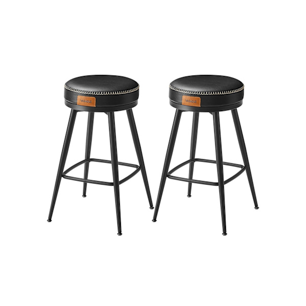 Rootz 2-pack barstolar - Bänkstolar - Kökspallar - Stålstomme - 58D-skum - PU-läder - 54cm x 54cm x 65cm