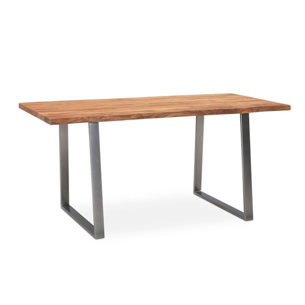 Rootz massivt kontorsbord - Skrivbord i naturträ - Modern design - Trapetsformade metallben - Handgjorda - Acaciaträ - 140 cm x 80 cm x 76 cm