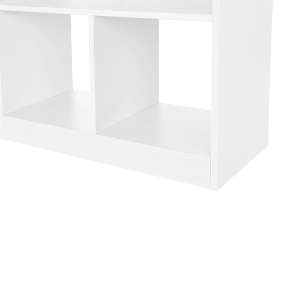 Rootz Bogreol - Bogreol - 8 Rum Bogreol - Moderne reol - Reol - Åben reol - Høj reol - Hjørne reol - Bogreol Organizer - Hvid - 97,5 x 100 x 30 cm