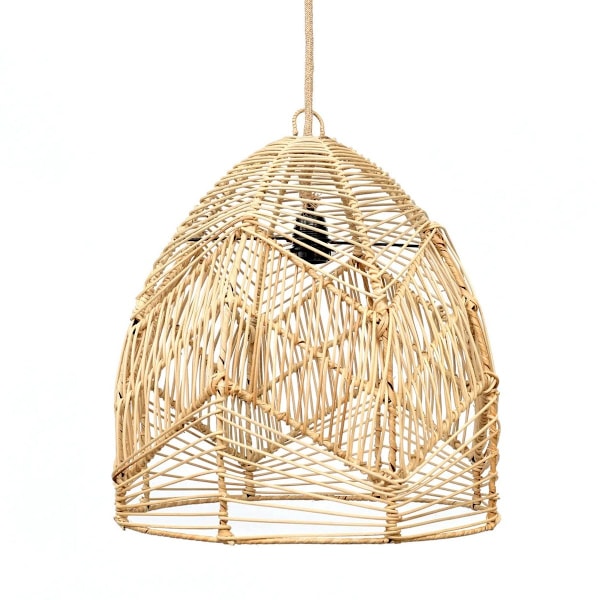 Rootz Bala -riipus - Boho -lamppu - Rattan Light - silmiinpistävä sisustus - 40 cm x 40 cm x 42 cm
