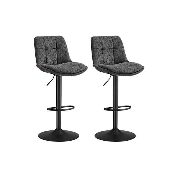 Rootz Bar Stole Set - Højde Justerbar afføring - Skifer Gray High Stole - Komfortabel ryglæn & fodstøtte - 43x48,5x (93,5-114) cm