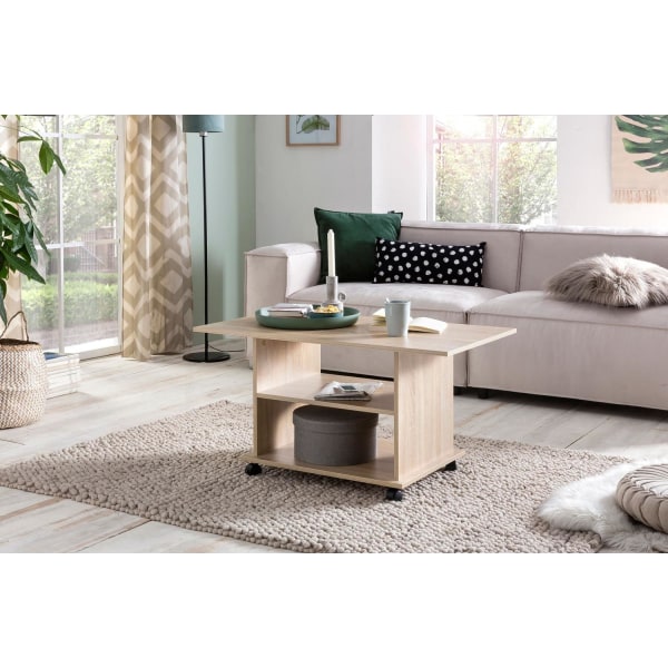 Rootz Design sofabord 95 x 51 x 54,5 cm Sonoma drejeligt med hju