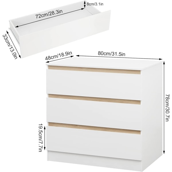 Rootz 2-in-1 vauvan hoitopöytä - lastentarhan lipasto - Säilytysyksikkö - Mukava korkeus - Turvallinen muotoilu - Runsaasti säilytystilaa - 80 cm x 48