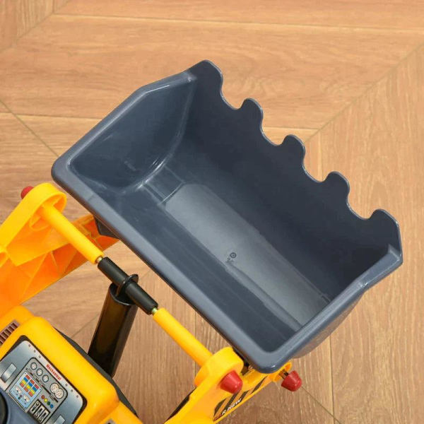Rootz børnegravemaskine - Gravemaskine til børn - Rutebil - Sandlegetøj - Skydebil til børn - PP plastik - Gul/sort/grå - 70 x 26 x 37 cm