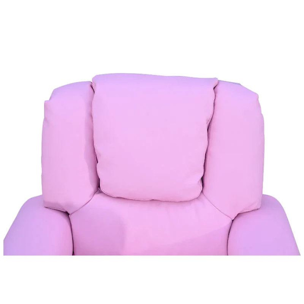 Rootz Barnfåtölj - Minifåtölj - Barnsoffa - Liggfåtölj - Liggfunktion - Inbyggd mugghållare - Rosa - 62 x 52 x 69 cm