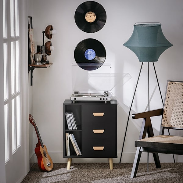Rootz Sengebord - Sidebord - Telefonbord - Moderne Charm - Nem montering - Kompakt design - 48cm x 60cm x 40cm - Sort FBT95-SCH