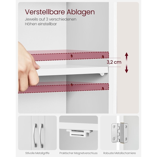 Rootz Badrumsskåp - MDF-förvaringsenhet - Organizer - Utrymmesbesparande - 30cm x 60cm x 60cm