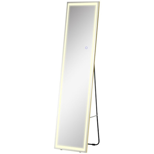 Rootz Dressing Spejl - Fuld Længde Spejl - Fuld Længde LED Spejl - Spejl - Vægmonteret dæmpbart spejl - Sølv - 40cm x 37cm x 156,5cm