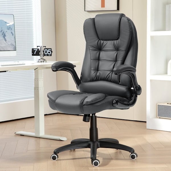Rootz Executive Chair - Datorstol - Kontorsstol - Imiterat läder - Justerbar höjd - 60cm x 69cm x 111-121cm