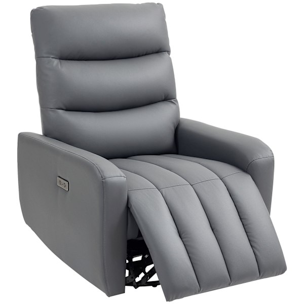 ROOTZ Relaxation lænestol - polstringstol med liggende funktion - hvilestol - USB -porte - grå - 79x89.5x104cm