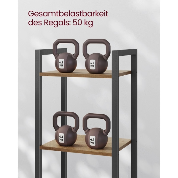 Rootz Bogreol Mørk Valnød-Sort - Spånplade stål - Høj opbevaringsenhed - Robust konstruktion - Nem montering - 30 cm x 40 cm x 187,5 cm