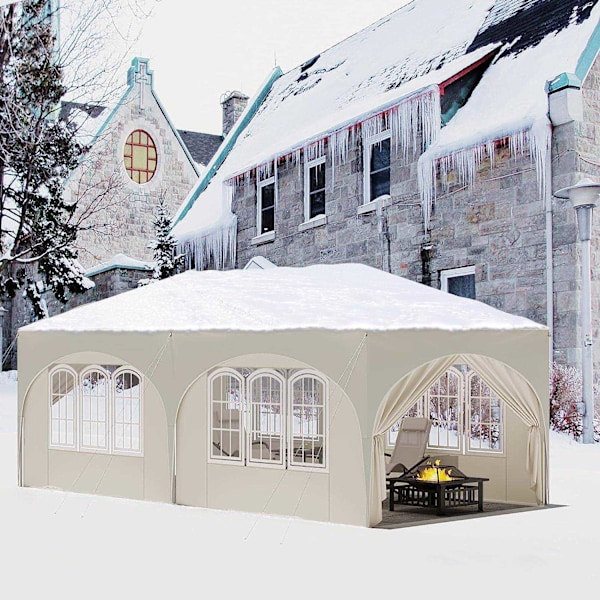 Rootz Havepavillon 3x6m - Udendørs baldakin - Pop-up telt - UV-beskyttelse - Vandafvisende - 250-254-258cm - Komplet tilbehør