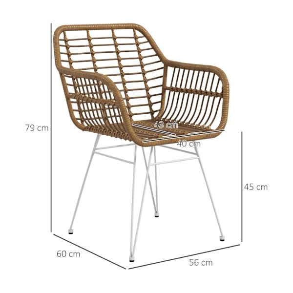Rootz matstolar i rotting - Köksstolar - Korgmöbler - Bekväma sittplatser - 56cm x 60cm x 79cm