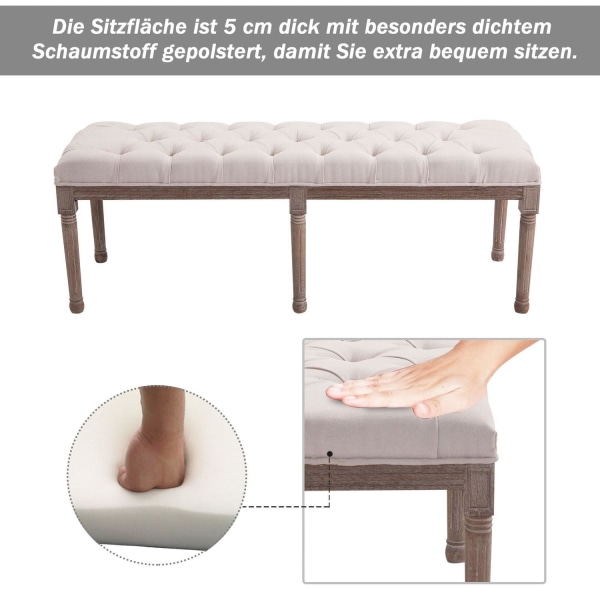 Rootz polstret sofa - beige, naturlig - skum, hør, træ - 55,91 cm x 18,5 cm x 20,08 cm