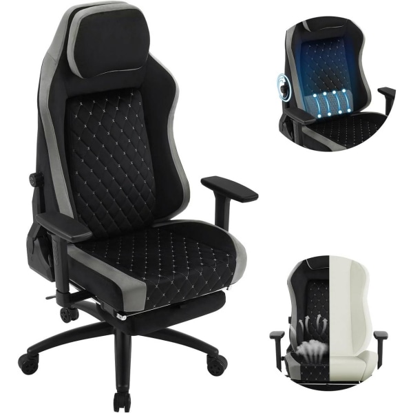 Rootz Ultimate Gaming Chair - Kontorstol - Ergonomisk computerstol - Formstøbt skumkomfort - Adaptiv lændestøtte - Holdbar metalramme - 55 cm x 44 cm