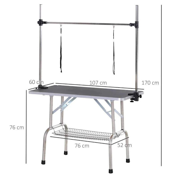 Rootz Grooming Table - Pet Grooming Table - Animal Grooming Table - Shearing Table - Dogs Grooming Table - 107 x 60 x 170 cm
