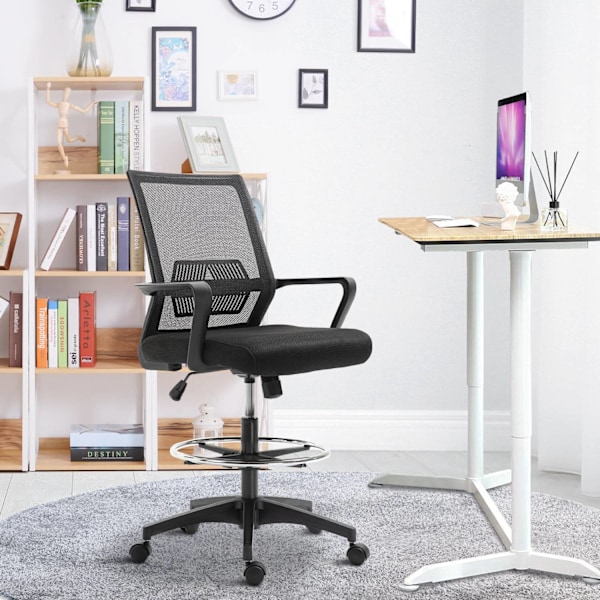 Rootz High -Back Office Stol - Ergonomisk drejestol - Højdejusterbar stol - Åndbar net - 64L x 59W x 104-124h cm