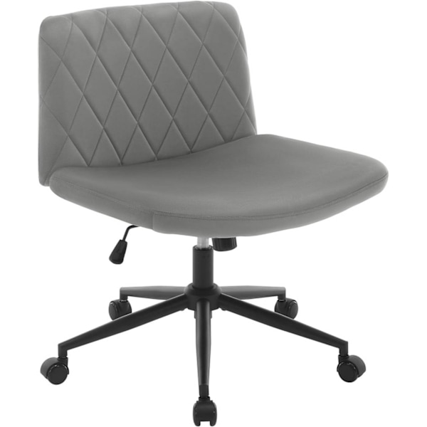 Rootz Velvet Kontorstol - Armløs skrivebordsstol - Drejestol - Diamantmønster - Ergonomisk design - 64 cm x 50 cm - Justerbar højde