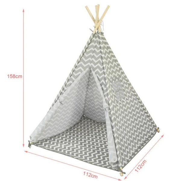 Rootz Børn Legetelt Legehus Børn Tipi Tipi med Gulvmåtte