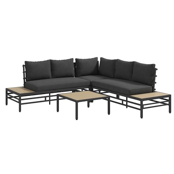 Rootz Garden Lounge Set - Utemöbler - Uteplats Set - Rostbeständig - Maximal komfort - Elegant soffbord - Loveseat: 155L x 70W x 76,5H cm, Hörnsoffa: