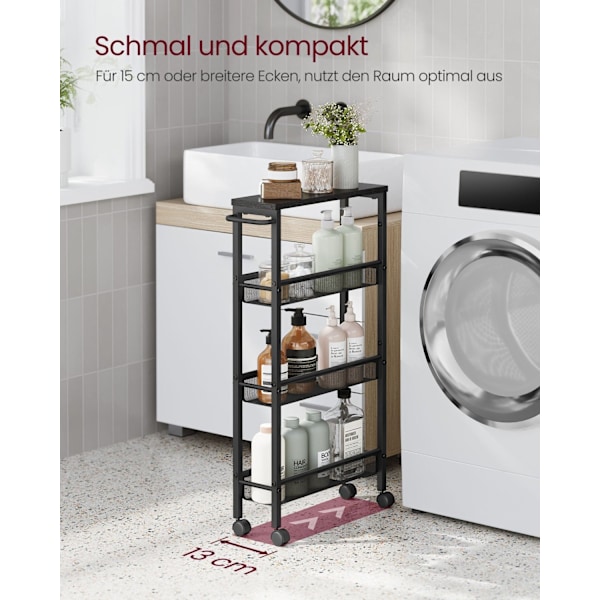 ROOTZ 4 NIVEAU TROTING TROLLEY - ROLLING CART - Opbevaringsarrangør - Wooden Chipboard - 13 x 45,4 x 77 cm