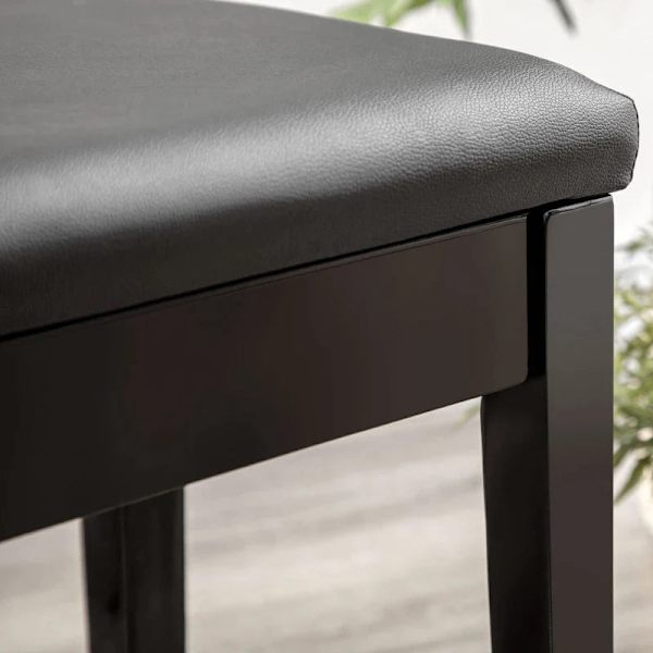 Rootz klaverbænk - 1 person - Polstret - Gummitræ - Kunstlæder - Solid siddeplads - Træben - Sort - 75L x 35W x 49H cm