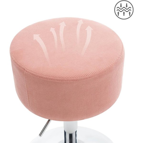 Rootz Swivel Bar Pall - Sminkpall - Salongpall - Manchestersits - Justerbar höjd - 33,5 cm x (52-67 cm) x 33,5 cm