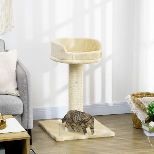 Rootz Cat Tree Play Tower - Kradsestolpe - Klatreaktivitetscenter - Plys komfort - 55 cm x 55 cm x 83 cm