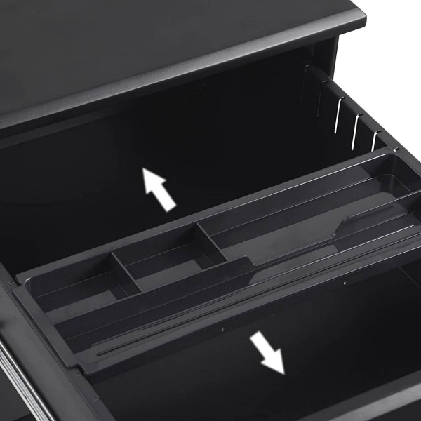 Rootz Roll Container Arkivskåp - Mobilt arkivskåp - Office Storage Organizer - Förmonterad - Säkert låssystem - Gott förvaringsutrymme - Stål - 52,4 c