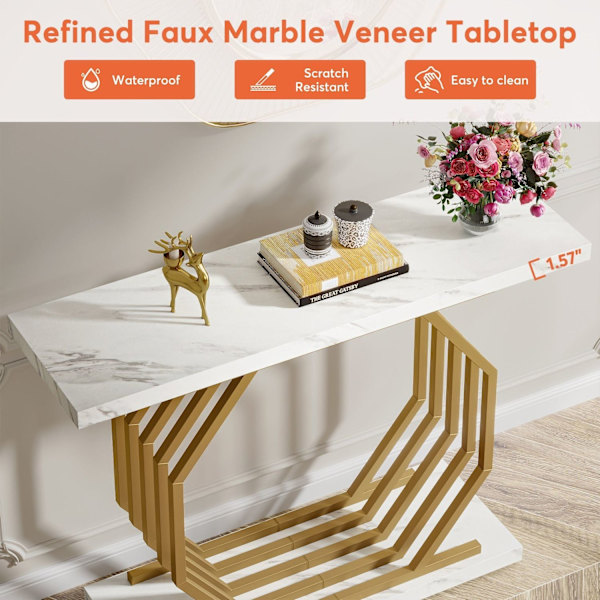 Rootz Chic Console Bord - Soffbord - Entrébord - Fläck- och reptålig - 100cm x 30cm x 82cm