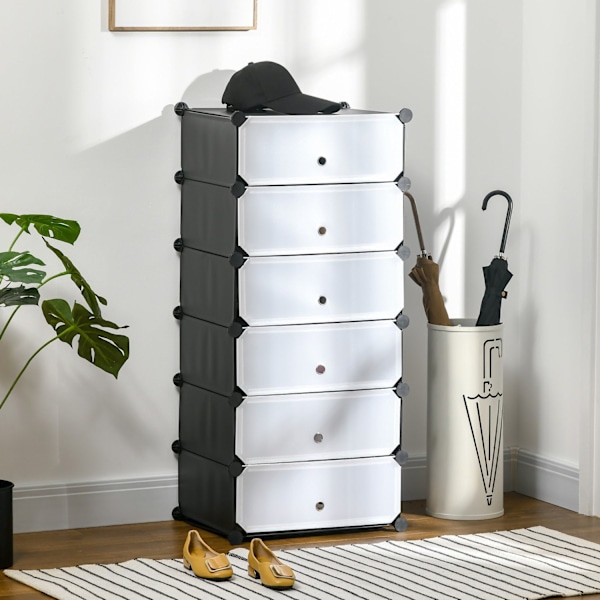 Rootz Modular Shoe Shelf System - Storage Rack - Shoe Organizer - Anpassningsbar design - 49 cm x 36,5 cm x 108 cm
