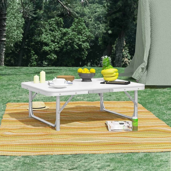 Rootz Ultimate Folding Camping Bordsæt - Justerbart picnicbord - Bærbart spisebord - Letvægtsdesign - Nem at bære - Ingen montering nødvendig - 55 cm